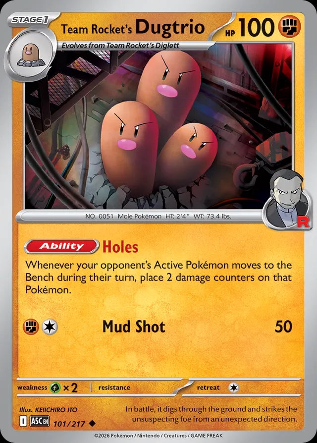 Ascended Heroes Team Rocket’s Dugtrio #101/217